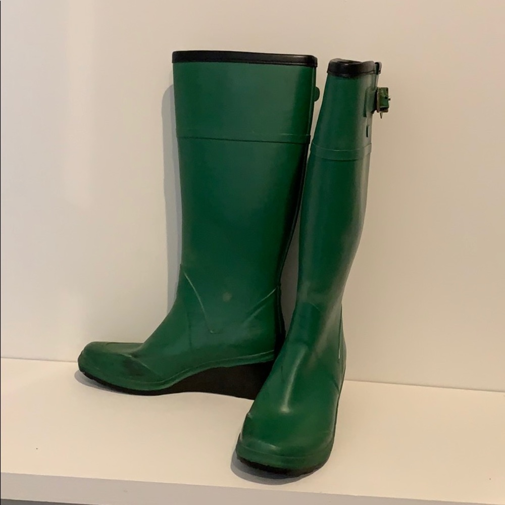 Michael Kors Green Galoshes (tall rain boots)